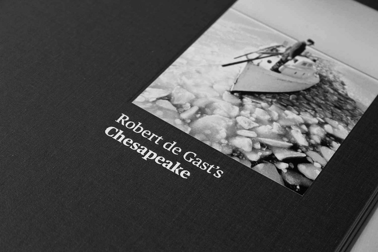 close up of book cover with tip-on and foil stamp
