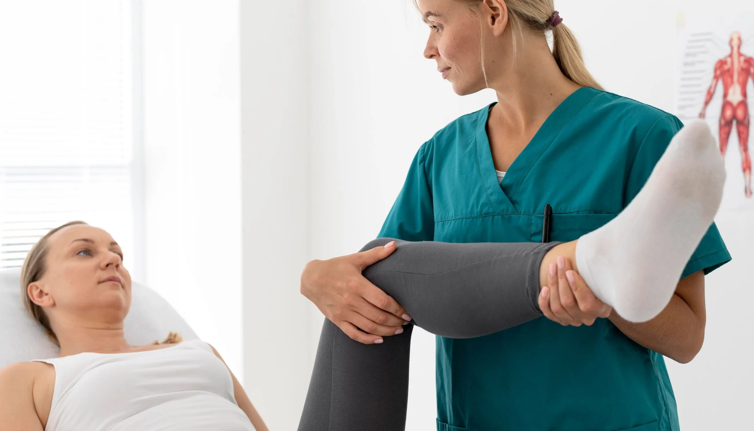 woman doing physical therapy