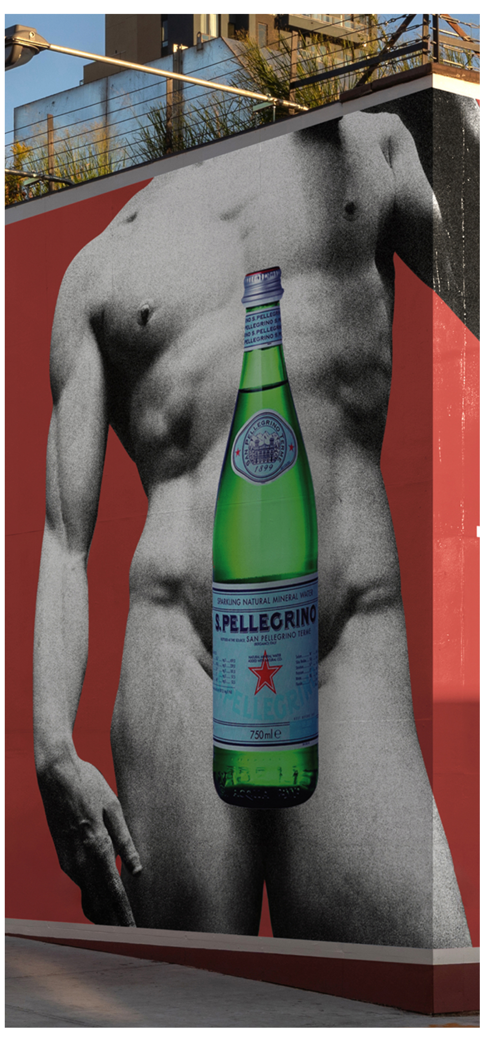 A billboard from the "Tastefully Italian" advertising campaign for San Pellegrino.