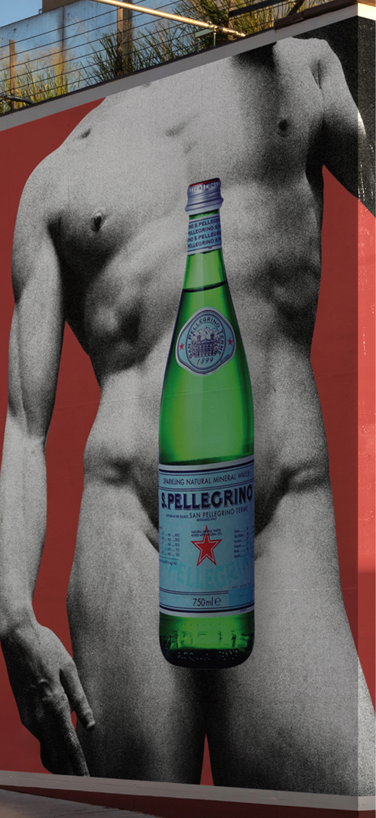 A billboard from the "Tastefully Italian" advertising campaign for San Pellegrino.