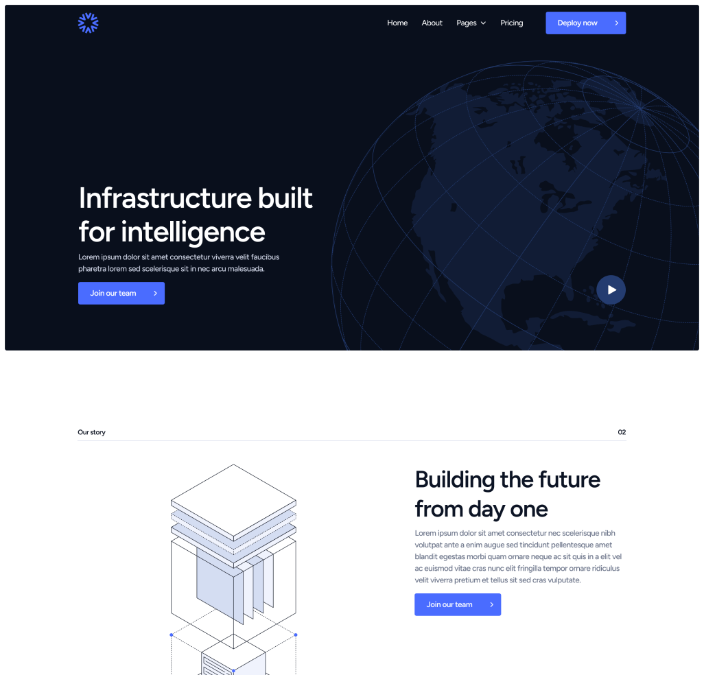 DatacenterAI - About Page - Datacenter Webflow Template