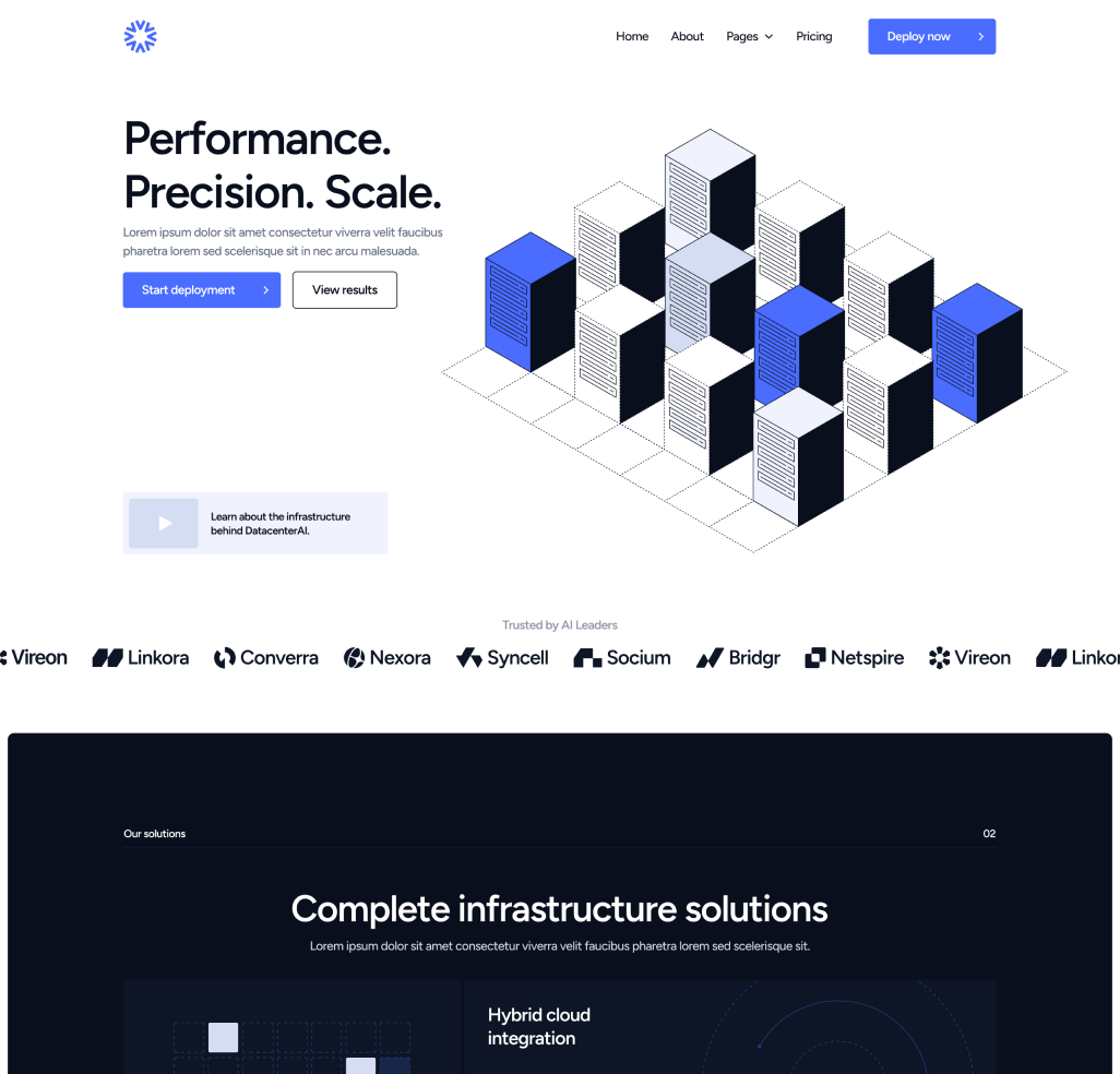DatacenterAI - Home V1 Page - Datacenter Webflow Template