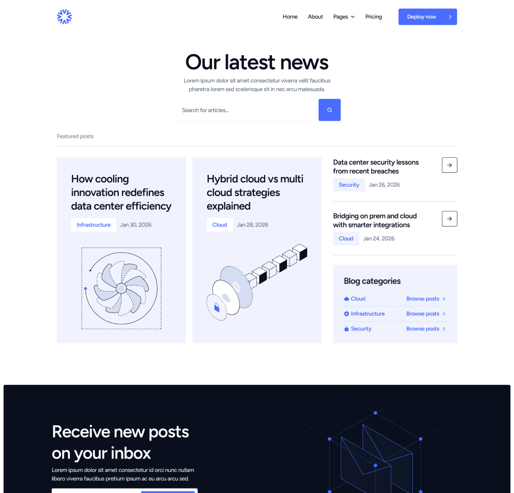 DatacenterAI - Blog V1 Page - Datacenter Webflow Template