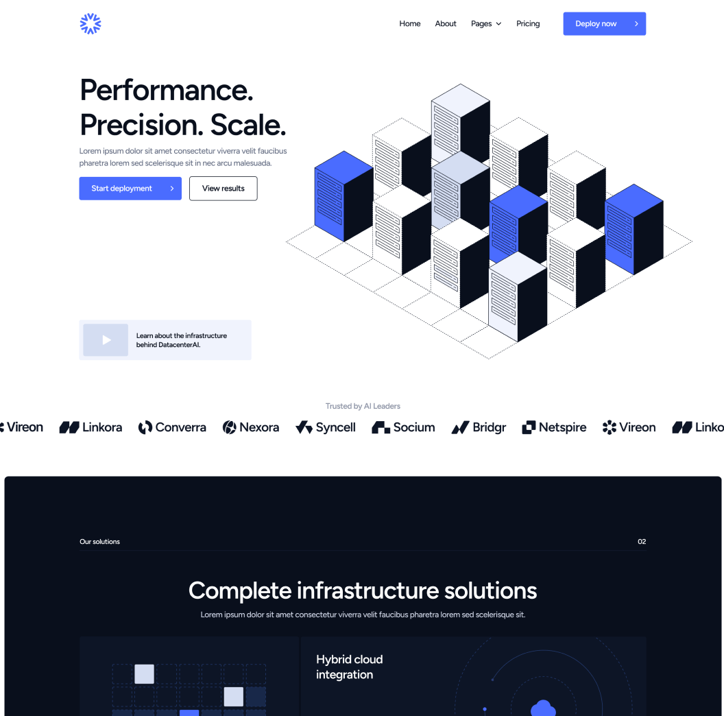 DatacenterAI - Home V1 Page - Datacenter Webflow Template