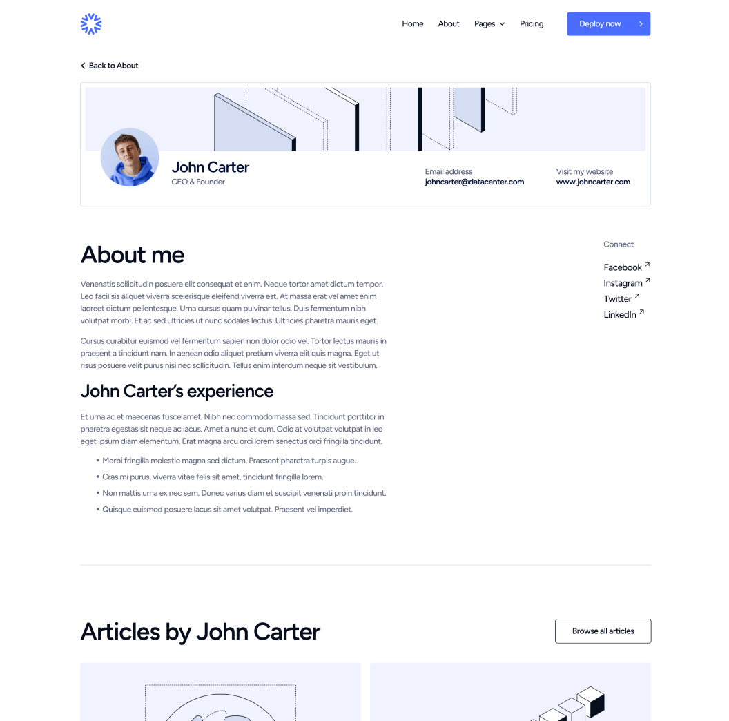 DatacenterAI - Team Member Page - Datacenter Webflow Template