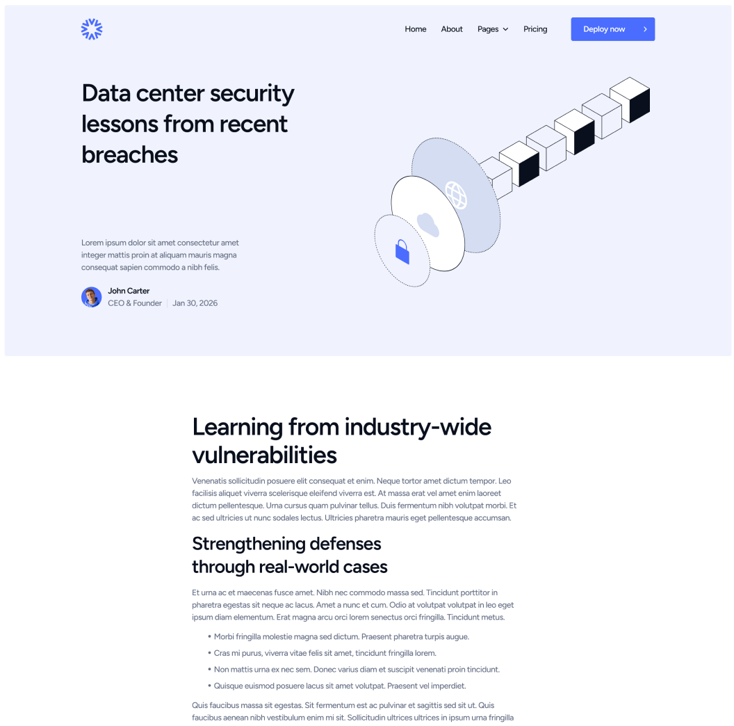 DatacenterAI - Blog Post Page - Datacenter Webflow Template