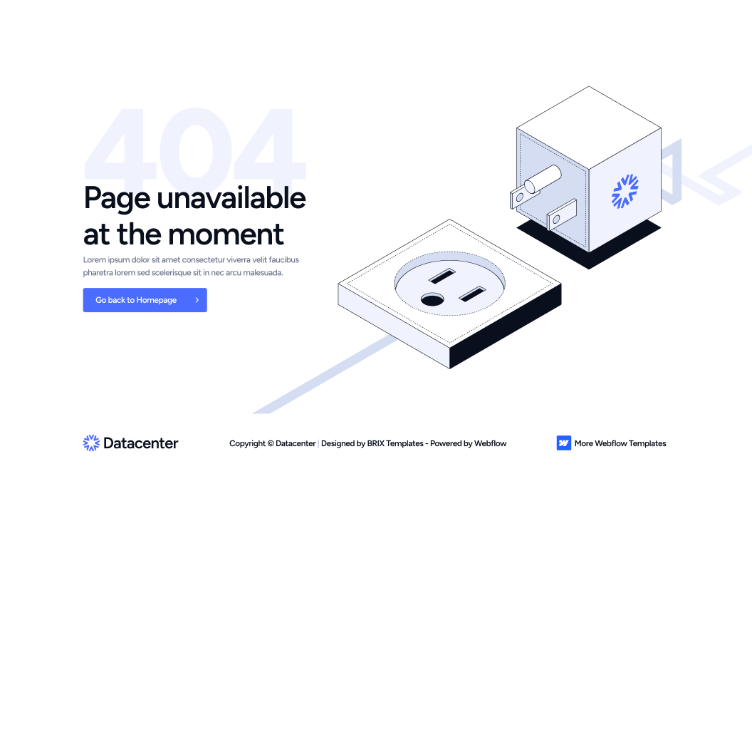 DatacenterAI - Not Found Page - Datacenter Webflow Template