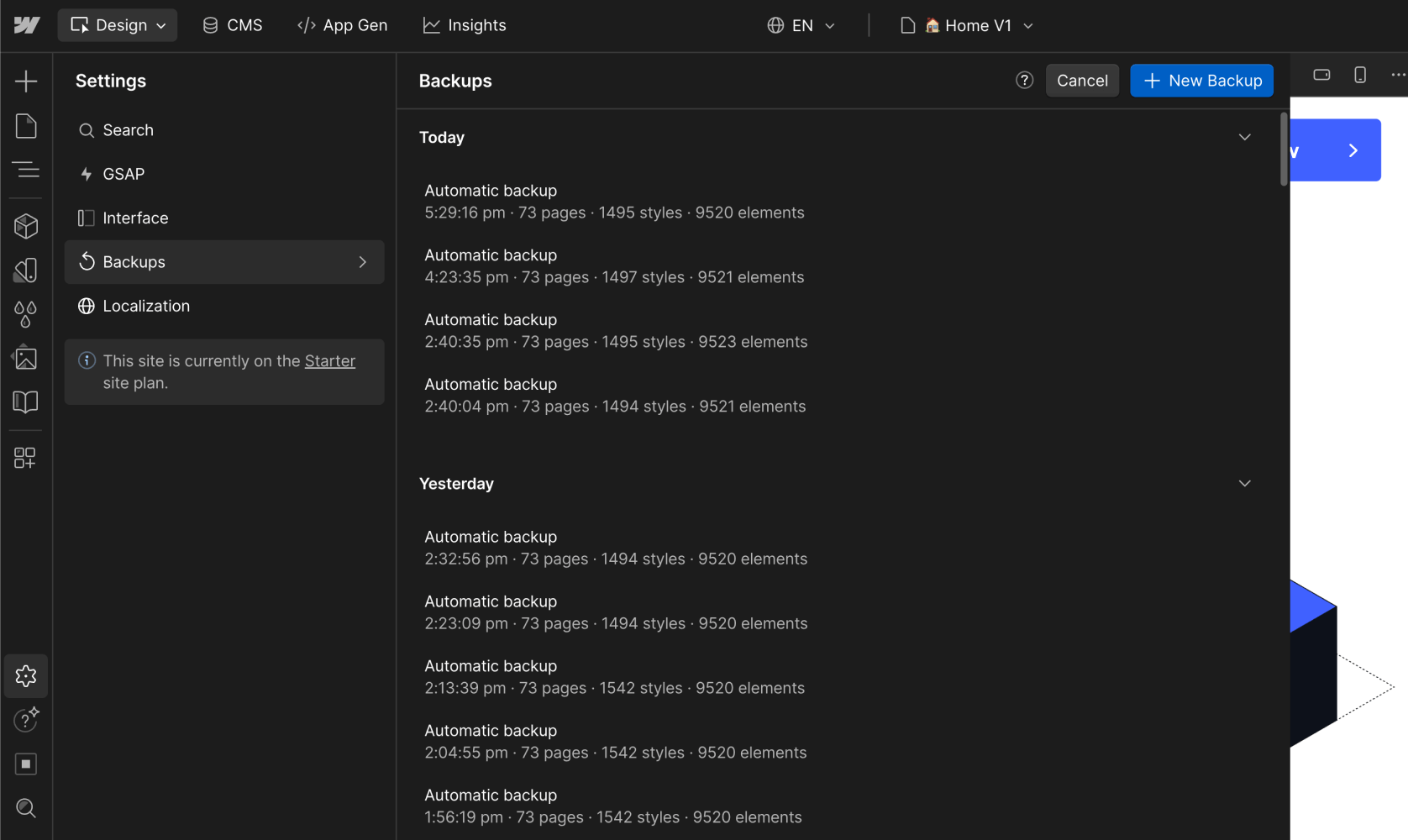 Backups - Datacenter Webflow Template