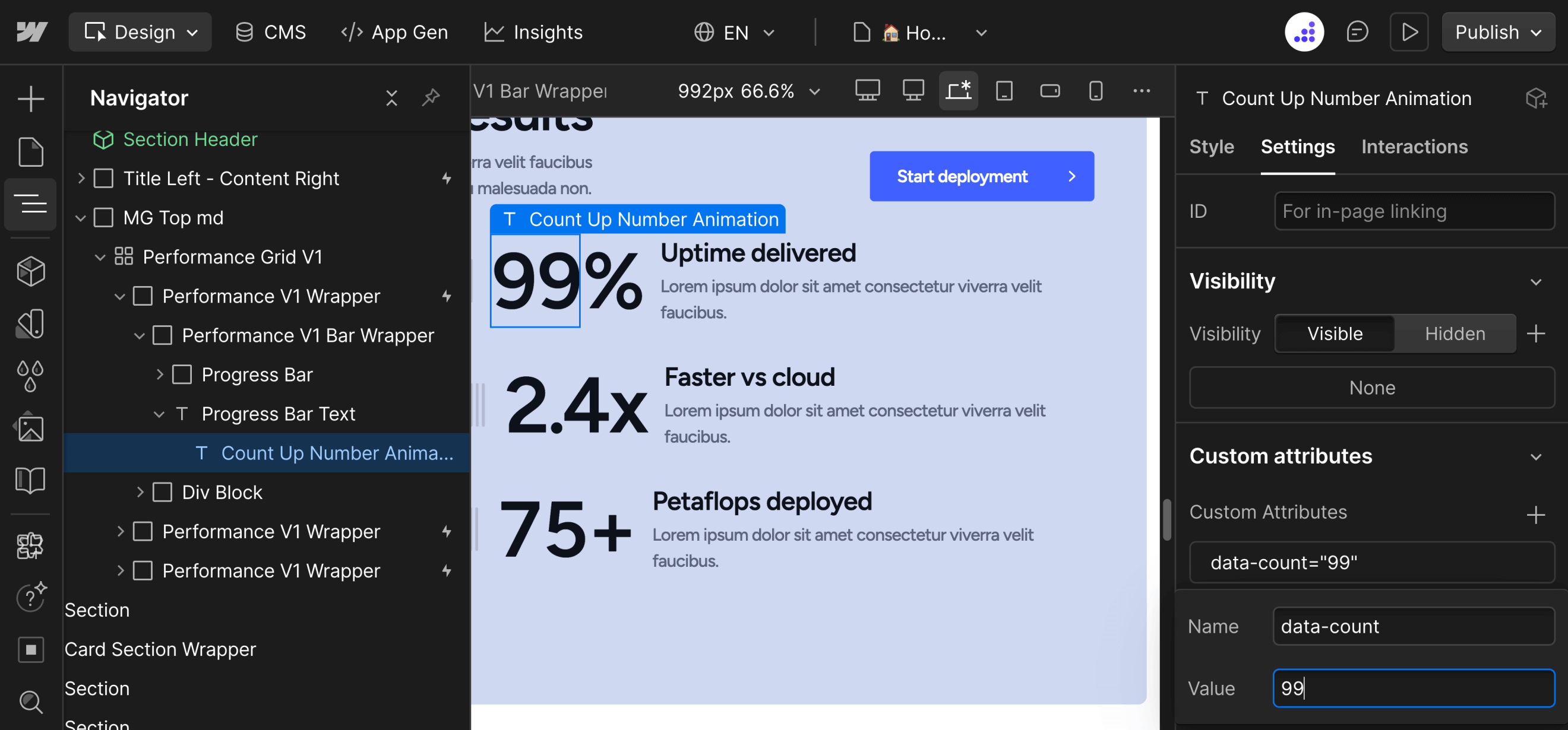 Number Counter Attributes - Datacenter Webflow Template