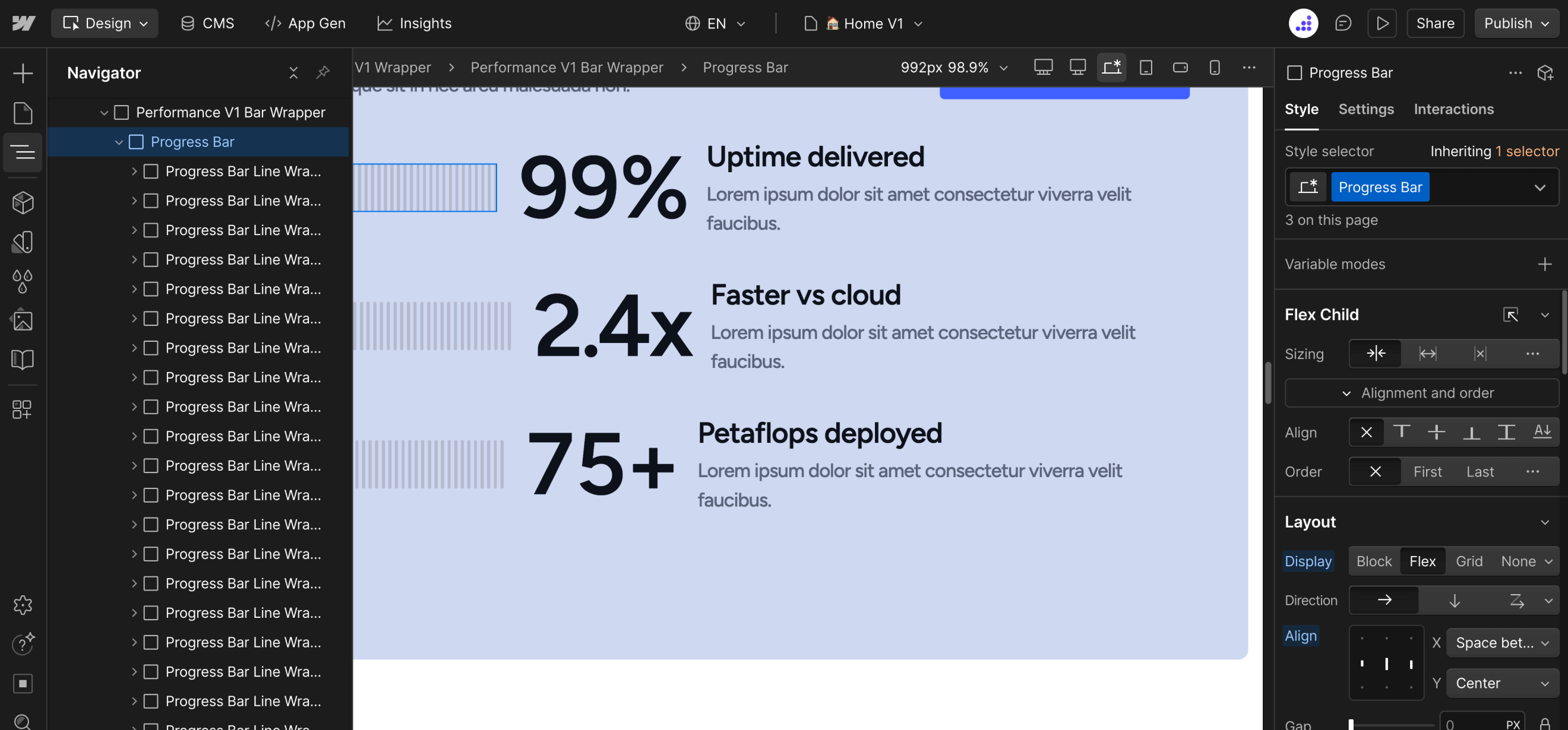 Progress Bar Container - Datacenter Webflow Template