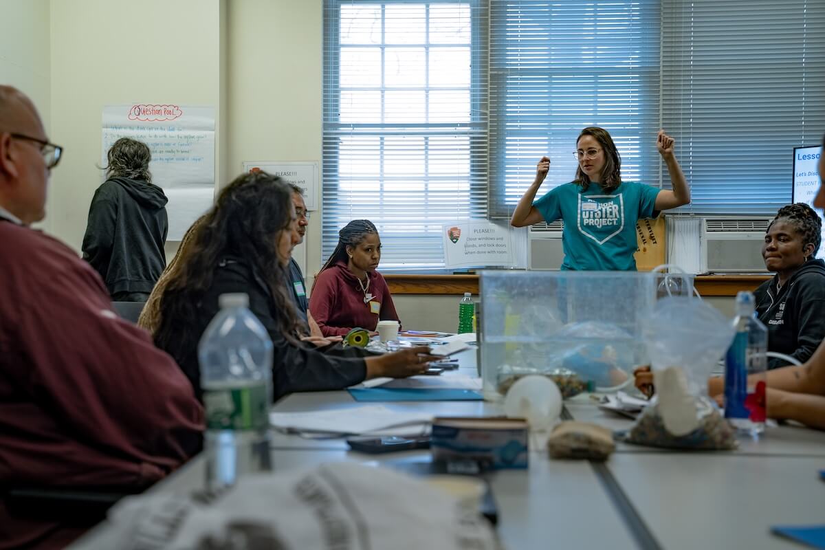 Billion Oyster Project educator leading a teacher workshop in a classroom
