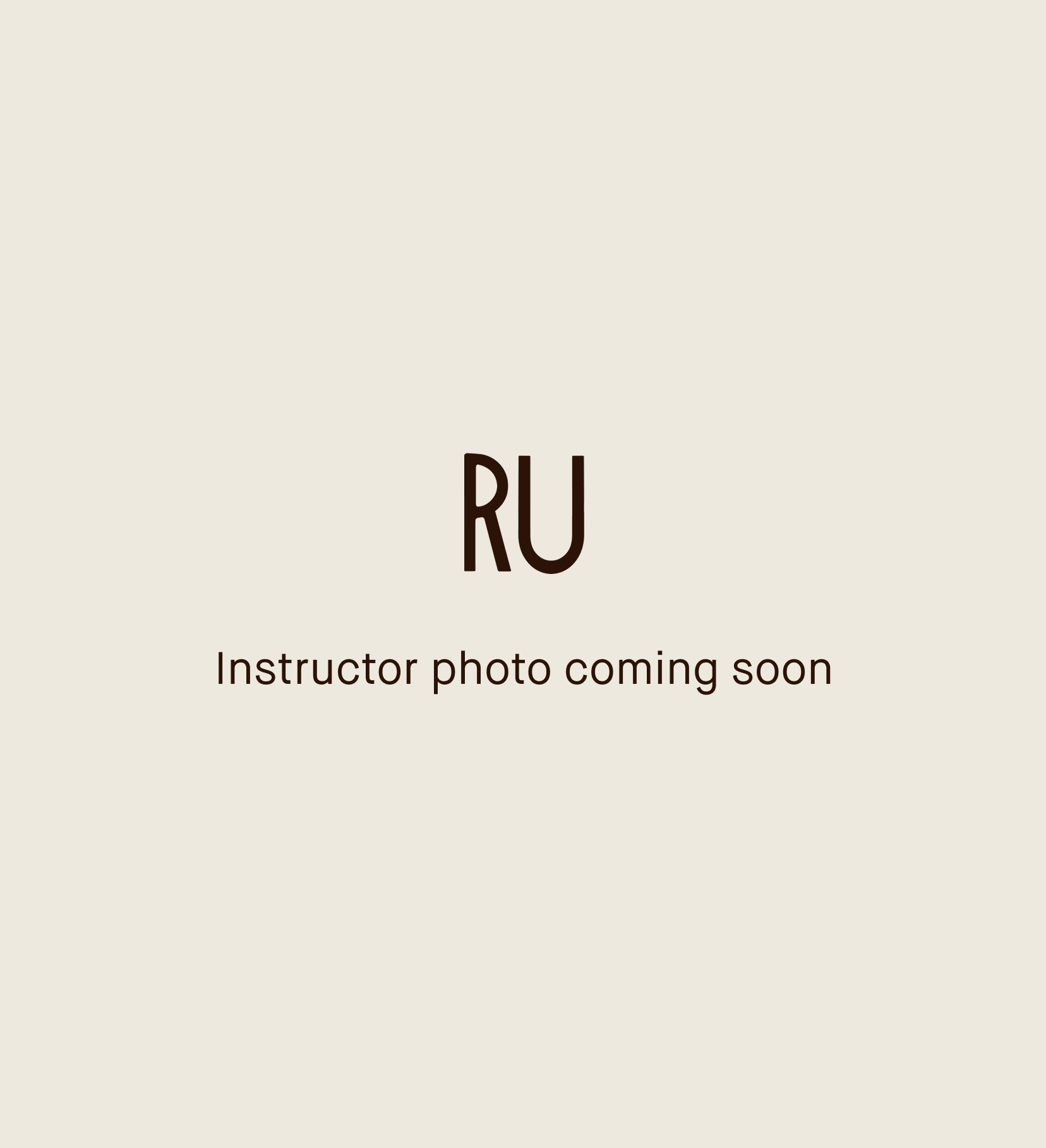 Placeholder with initials RU and text Instructor photo coming soon on a beige background.