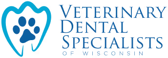 Logo featuring a stylized tooth outline with a paw print inside, accompanied by the text Veterinary Dental Specialists.