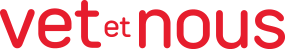 Text logo reading 'vet et nous' in lowercase red letters with a minimalist style.