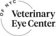 Logo for Veterinary Eye Center with a stylized eye graphic.