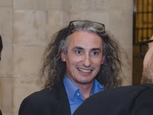 image of a person giving a presentation (for an ai saas company)