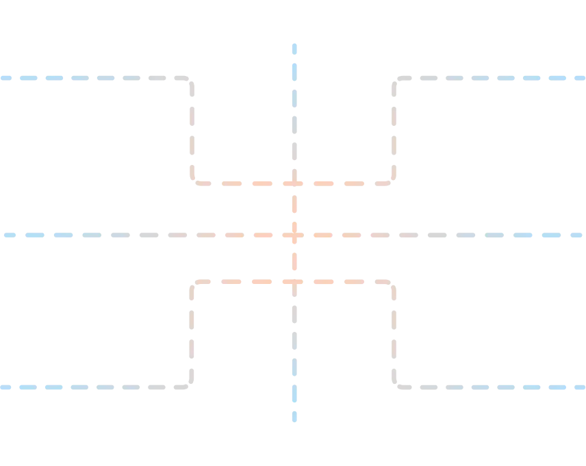 Digital illustration of a face made of white broken dashed lines on a black background, resembling a smiley face with eyes and a mouth.