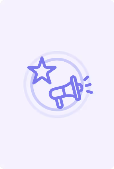 Megaphone icon with a star next to it, symbolizing an announcement or promotion.