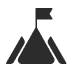 Illustration of a concept with three black pyramid-like shapes stacked, each containing a word: 'MISSION' at the top, 'PURPOSE' in the middle, and 'VALUES' at the base, connected by arrows indicating hierarchy or flow.