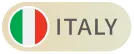Icon of the Italian flag with vertical green, white, and red stripes next to the word Italy on a beige background.