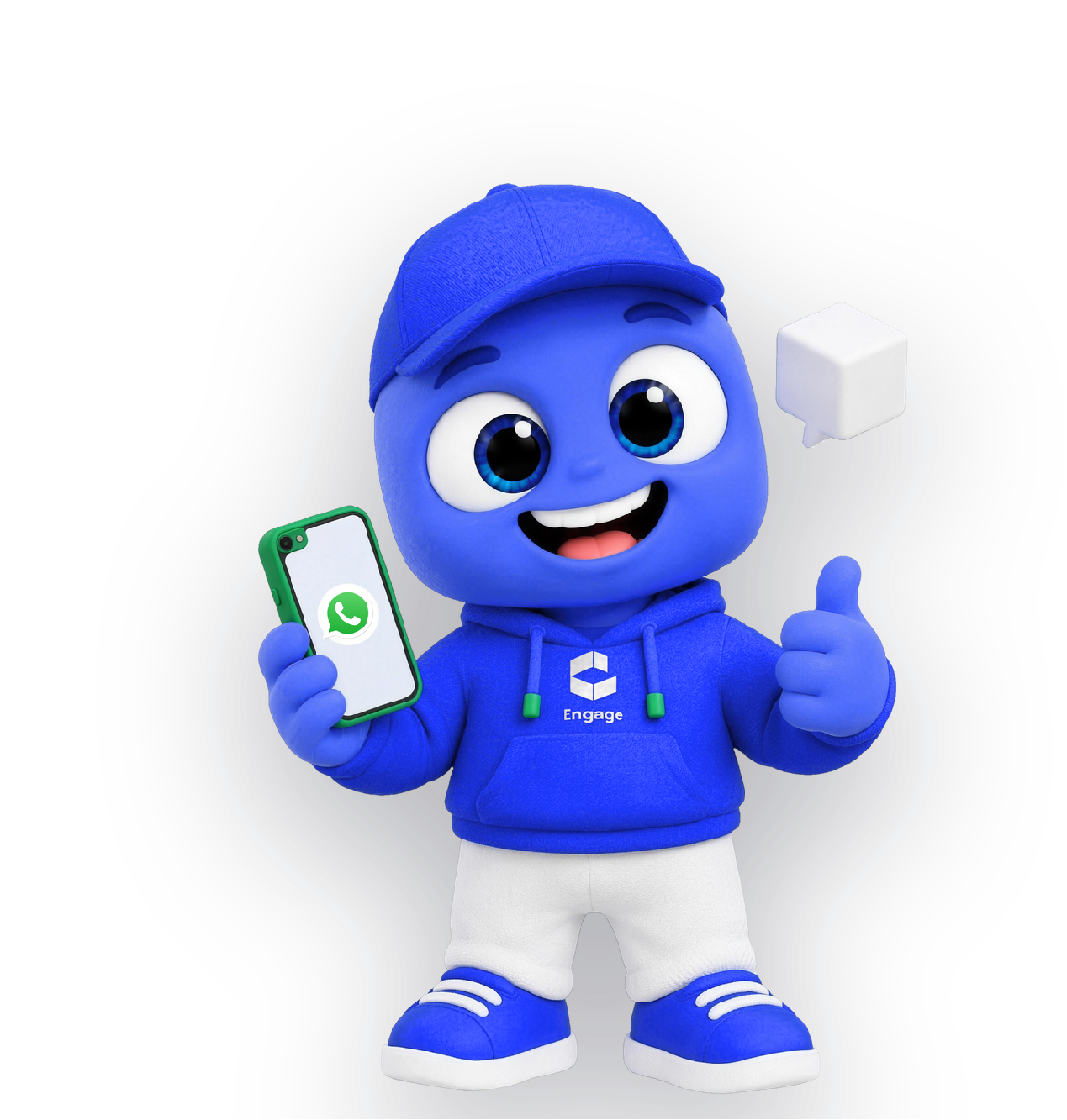 Mascota de Engage con WhatsApp