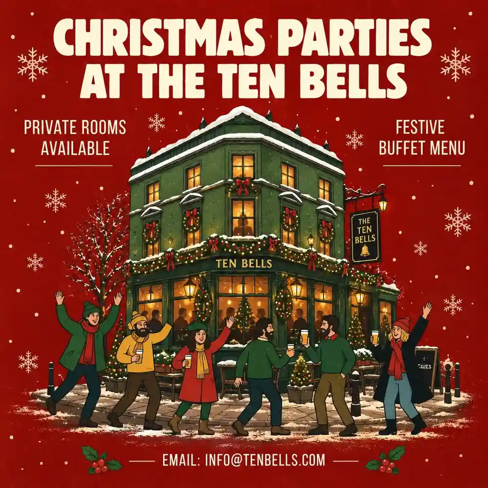 Make your Christmas party one to remember at The Ten Bells!🎄

Settle into our historic Spitalfields pub and take over one of our two floors for your festive celebration. With a festive buffet menu, plenty of drinks and no room hire fee, it’s all set for a proper Christmas party with your group!

📩 Enquire now: info@tenbells.com