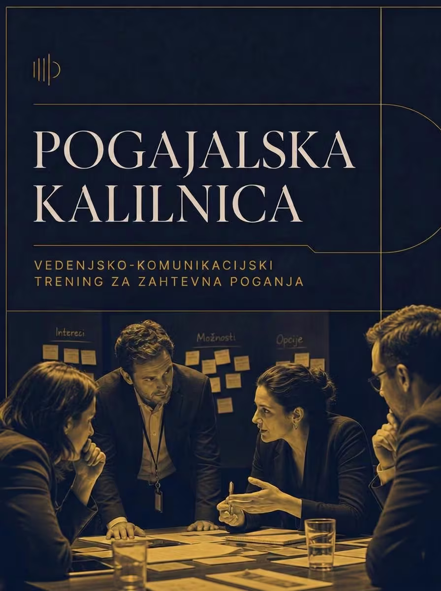 Štiri ljudje v formalni obleki prenašajo pogajalsko delavnico za zahtevna pogajanja.