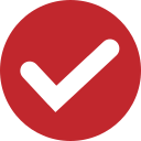 Blue circle with a white check mark inside.
