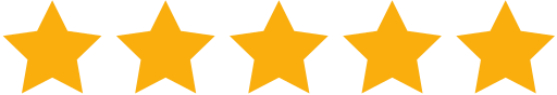 Five golden stars in a horizontal row on a white background.