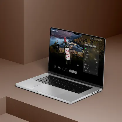 A laptop computer sitting on top of a table.