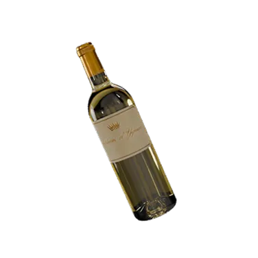 A bottle of wine with a black background.