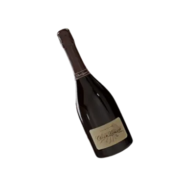 A bottle of wine on a black background.