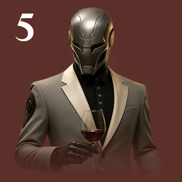 A man in a suit holding a glass of wine.