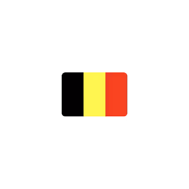 Flag of Belgium with three vertical stripes in black, yellow, and red.