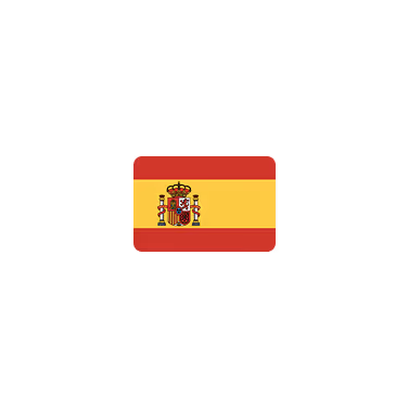 Flag of Spain with red, yellow, and red horizontal stripes and a coat of arms on the left side of the yellow stripe.