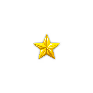Shiny golden five-pointed star on a black background.