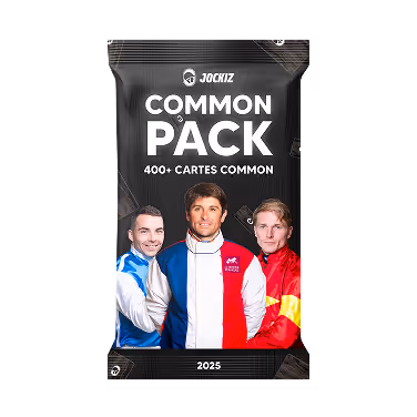 Jockiz Common Pack trading card pack featuring three athletes in sports jackets on the front.