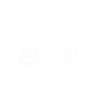 BBS company logo with stylized hexagonal icon and letters BBS.