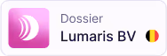 Document icon labeled 'Dossier Lumaris BV' with a Belgian flag.