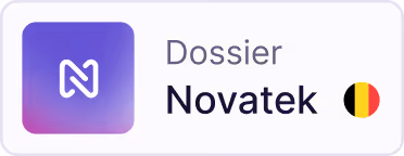 'Dossier' tab with Novatek logo and a Belgium flag.