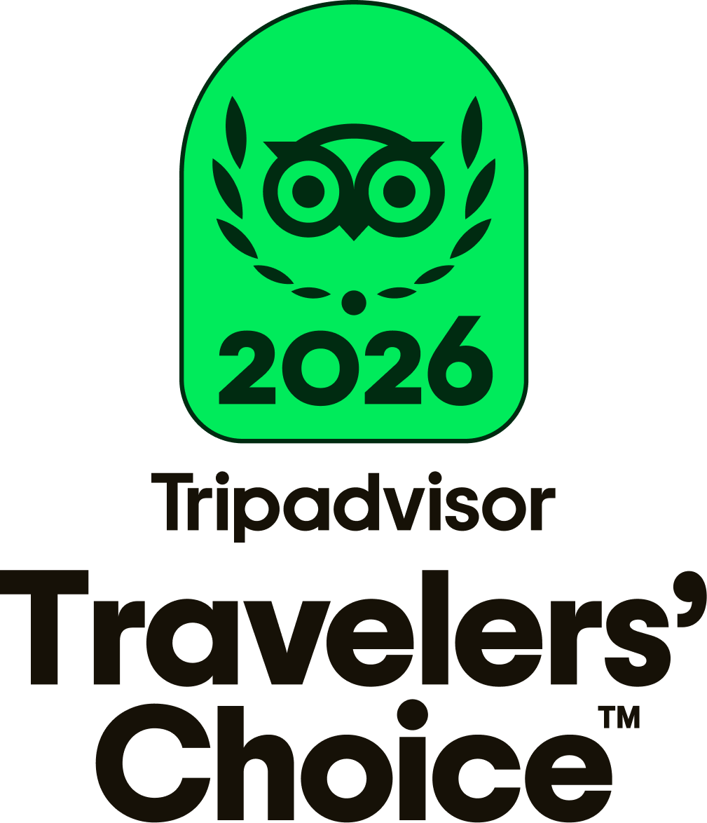 Green TripAdvisor Travelers' Choice 2026 award badge.