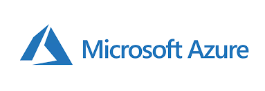 Microsoft Azure logo with blue angular icon and text.