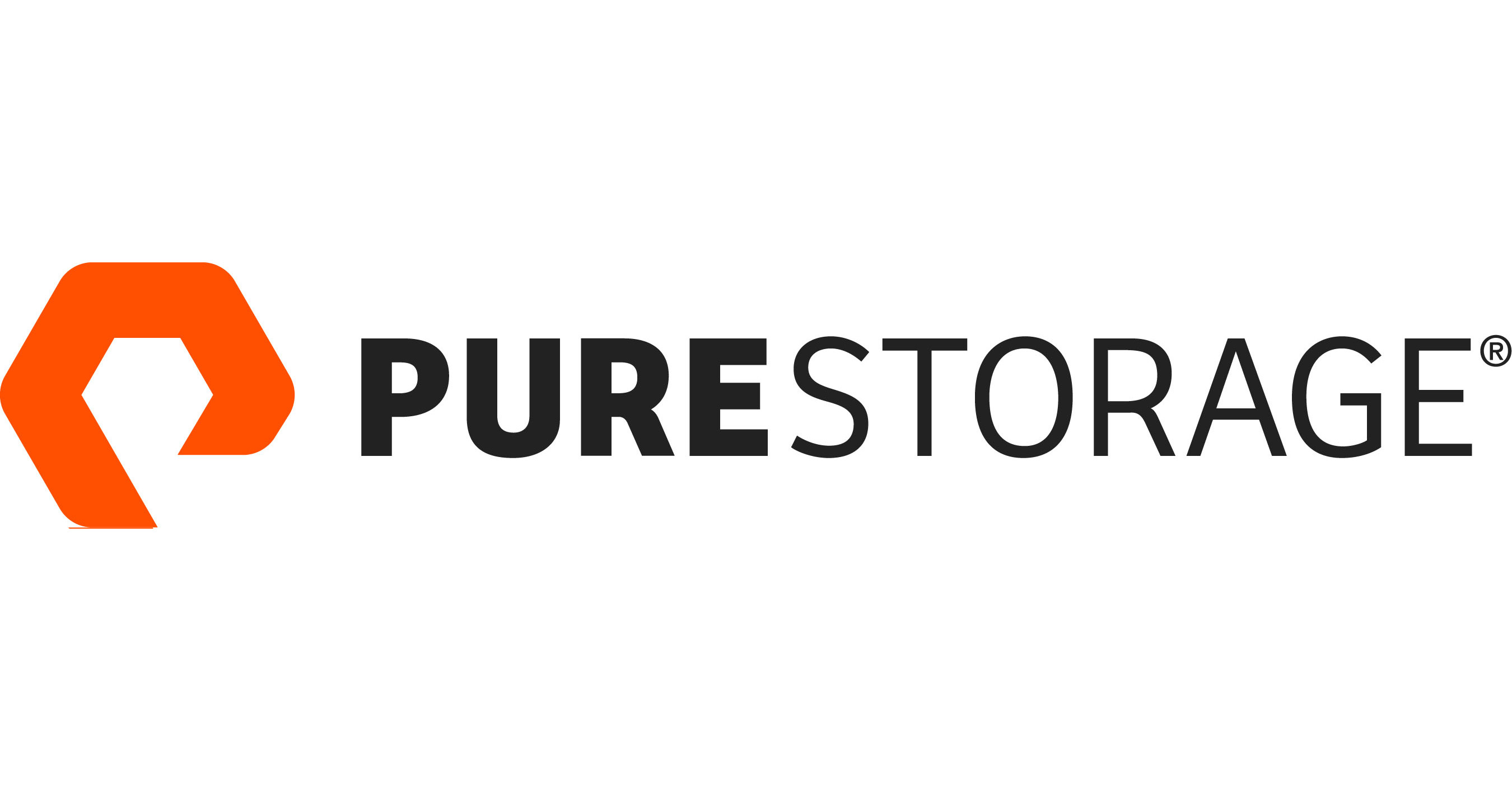 Pure Storage logo with an orange stylized P icon followed by the words PURE STORAGE in black text.