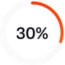 Circular progress bar showing 30 percent completion with orange highlight.