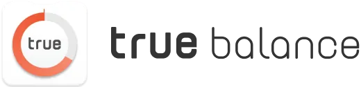 Truebalance logo featuring a circular orange and gray design with the word 'true' inside the circle and 'true balance' text to the right.