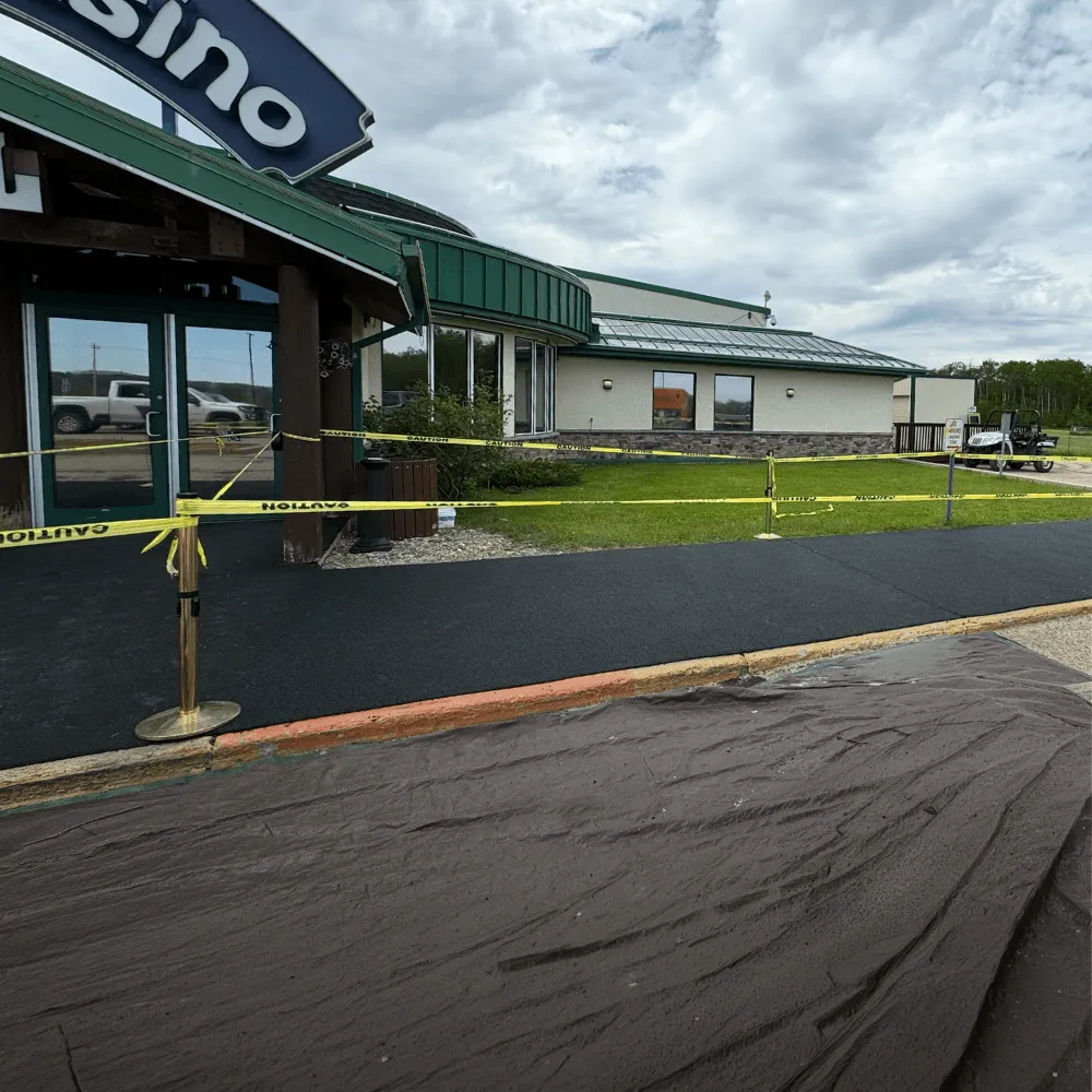 Rubber stone for commercial spaces