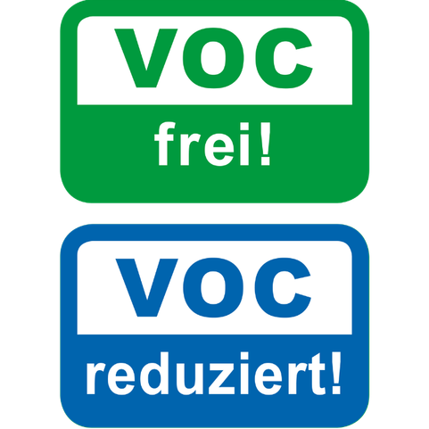 voc-frei und voc-reduziert label