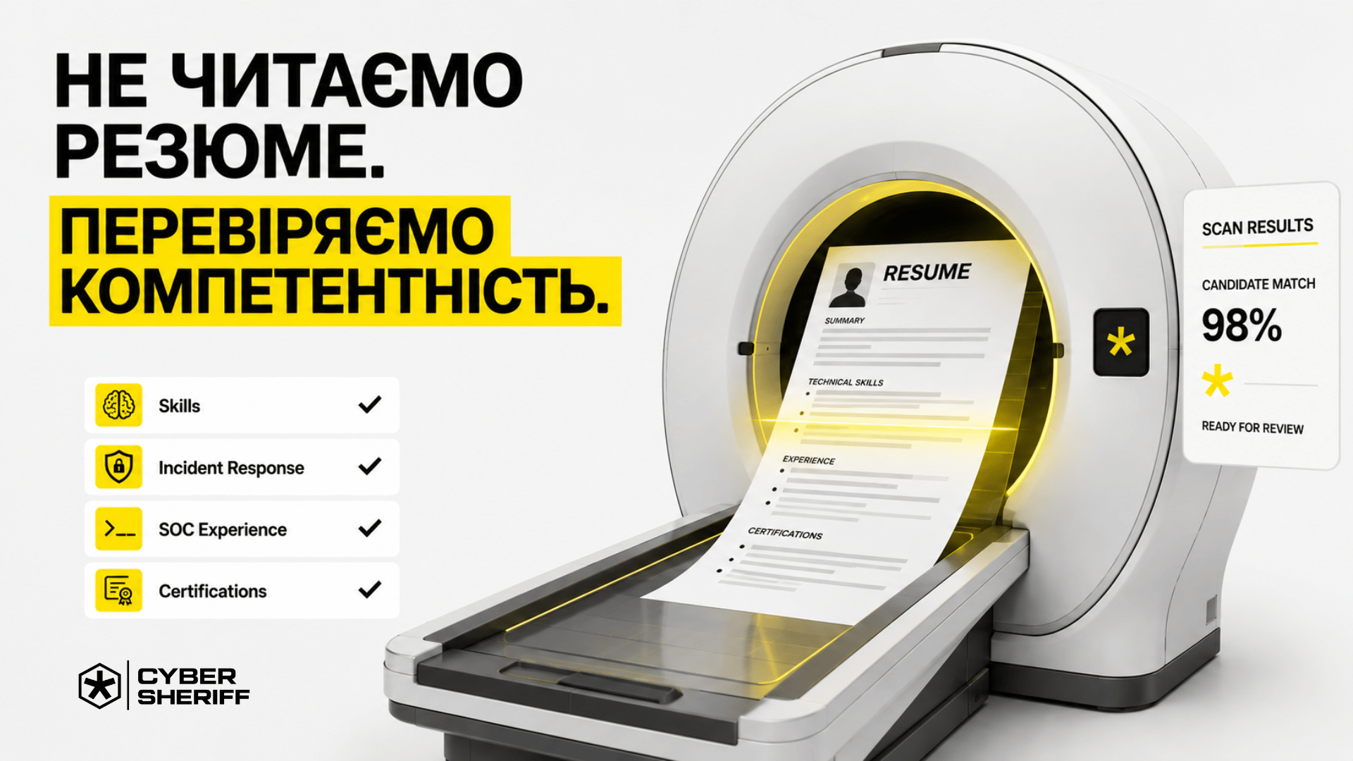 Технічна оцінка кандидатів у сфері кібербезпеки та підбір кіберфахівців SHERIFF Cybersecurity