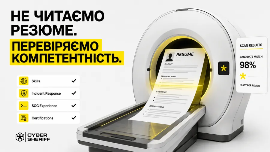 Технічна оцінка кандидатів у сфері кібербезпеки та підбір кіберфахівців SHERIFF Cybersecurity