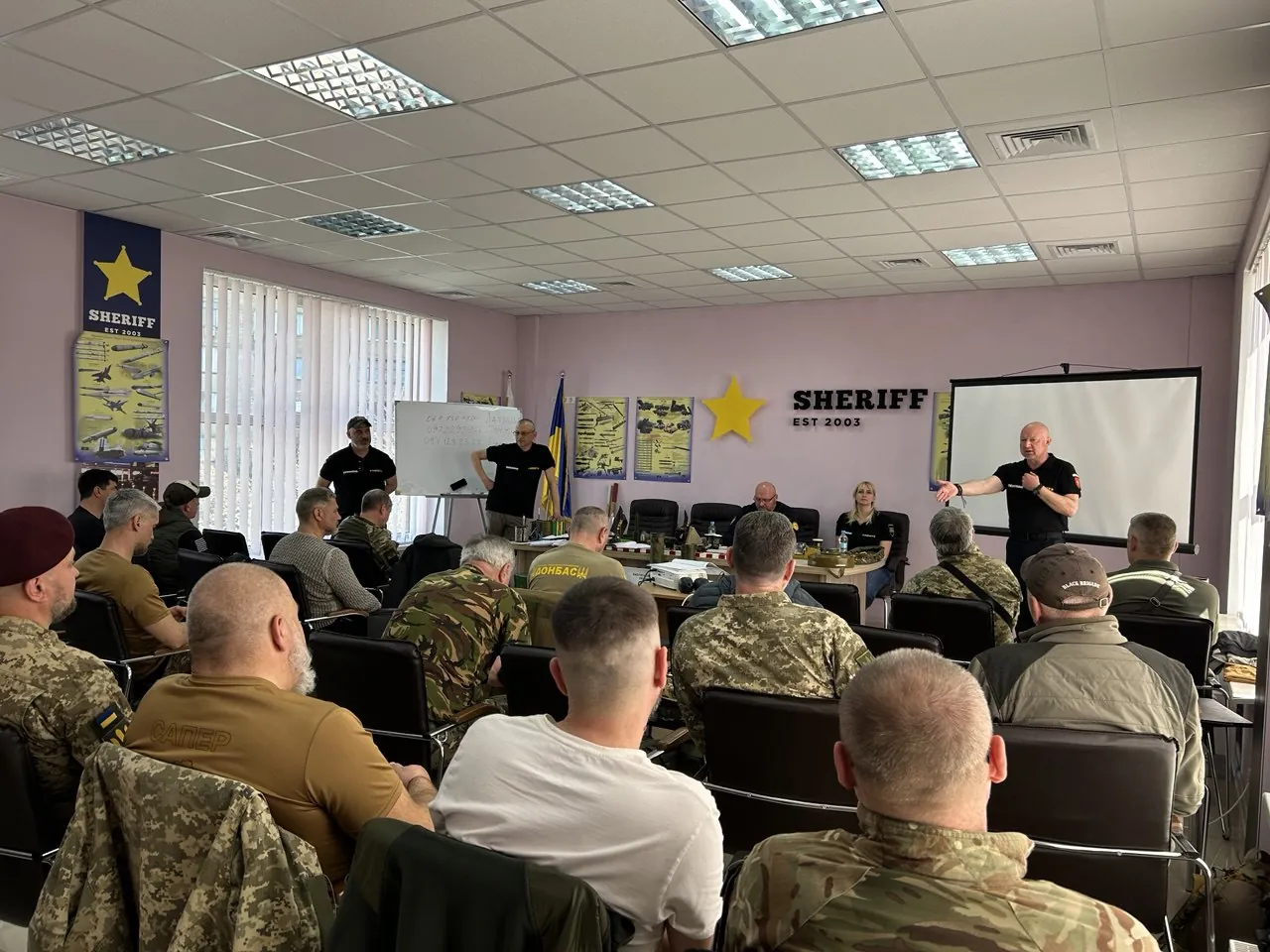 Кандидати на оцінюванні кваліфікації сапера в Кваліфікаційному центрі SHERIFF DEMINING